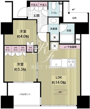 ローレルタワールネ浜松町 1903 間取り図