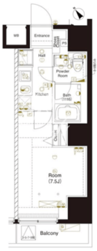 マーロ後楽園 602 間取り図