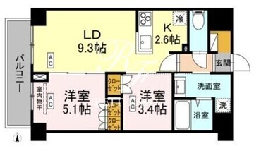 ロイジェント西新井 202 間取り図