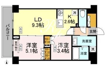 ロイジェント西新井 504 間取り図