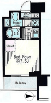 レジディア市谷薬王寺 1007 間取り図