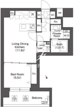 ルーウェ東大泉 403 間取り図