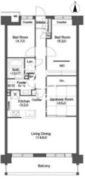 コンフォリア高島平 1-305 間取り図