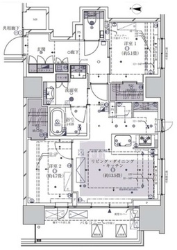 ザ・パークハウス芝御成門 1202 間取り図
