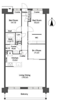 コンフォリア高島平 1-403 間取り図