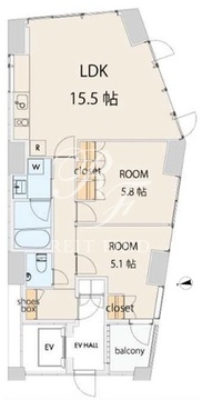 エスセナーリオ本郷三丁目 601 間取り図