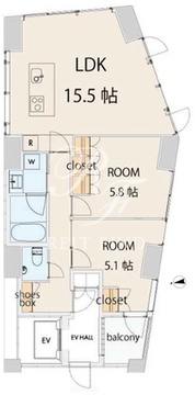 エスセナーリオ本郷三丁目 1001 間取り図