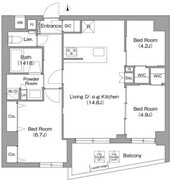 コンフォリア・リヴ永福町 208 間取り図