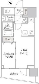 ルミーク北品川 202 間取り図