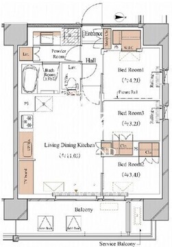ブランシエスタ木場 611 間取り図