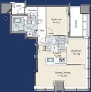 白金ザ・スカイ W-13階61.53㎡ 間取り図