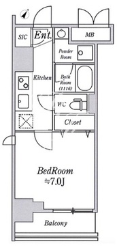 クレストコート志村坂上 408 間取り図