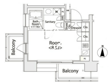 カスタリア戸越 504 間取り図