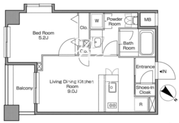 レジディアタワー中目黒 304 間取り図