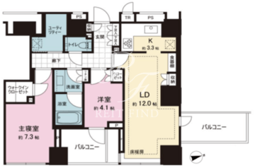 クラッシィタワー新宿御苑 2408 間取り図