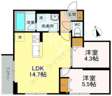 レジデンス練馬桜台 101 間取り図