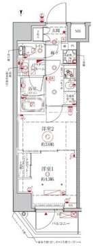 クレイシアIDZ王子フォレストヒルズ 201 間取り図