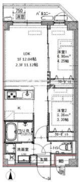 ジェノヴィア六町 107 間取り図