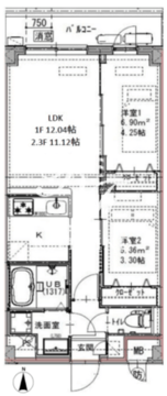 ジェノヴィア六町 104 間取り図