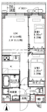 ジェノヴィア六町 206 間取り図