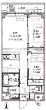 ジェノヴィア六町 207 間取り図