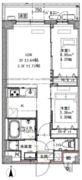 ジェノヴィア六町 304 間取り図