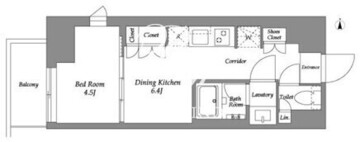 ウエリスアーバン住吉ウエスト 401 間取り図