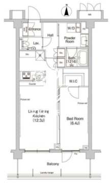 ヒューリックレジデンス新宿戸山 406 間取り図