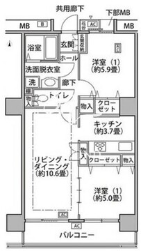 東雲キャナルコートCODAN 18-709 間取り図