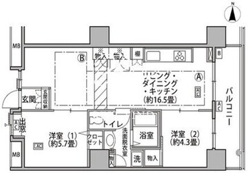 東雲キャナルコートCODAN 18-822 間取り図