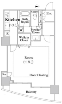 河田町ガーデン C-3706 間取り図