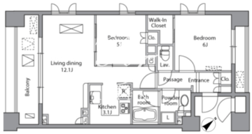 レジディア水道橋 1001 間取り図