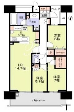 晴海フラッグ SEA-A-1203 間取り図