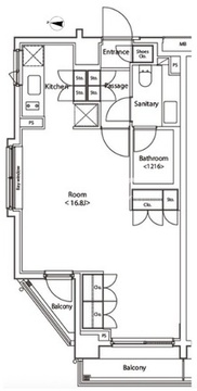 カスタリア新宿夏目坂 306 間取り図