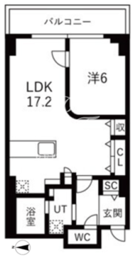 シティコート目黒 4-517 間取り図