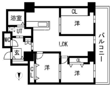 シティコート目黒 4-906 間取り図
