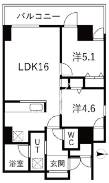 シティコート目黒 2-303 間取り図