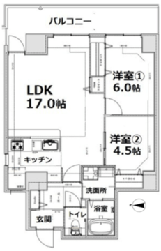 シティコート目黒 2-310 間取り図