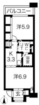 シティコート目黒 3-213 間取り図