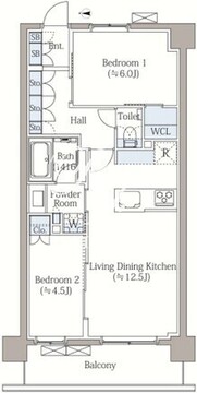 イノバスすみだ八広 309 間取り図