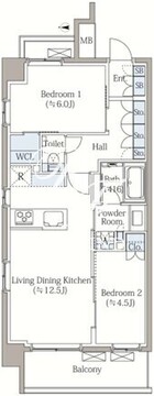イノバスすみだ八広 201 間取り図