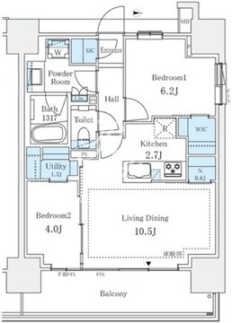 ブリリア四谷三丁目 505 間取り図