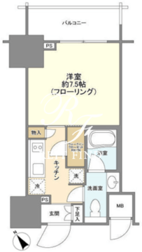 パークリュクス白金高輪 1307 間取り図