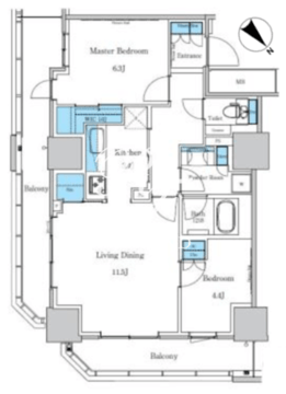 パークアクシス滝野川ラブリーズ 1119 間取り図