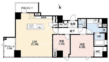 希神楽坂テラス 801 間取り図