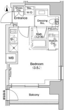 ザ・パークハビオ入谷 908 間取り図