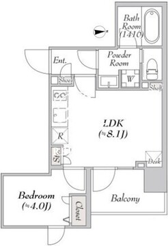 ミリアレジデンス両国2 1003 間取り図
