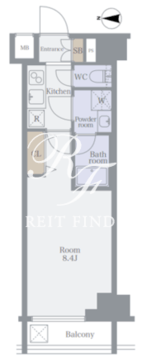 ルフレプレミアム神楽坂 802 間取り図