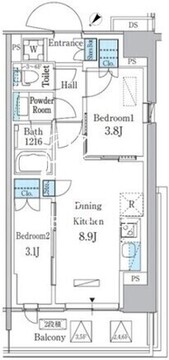 パークアクシス品川南大井パークフロント 401 間取り図