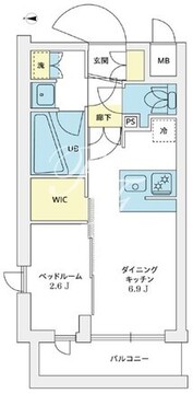 アジールコート豪徳寺 205 間取り図